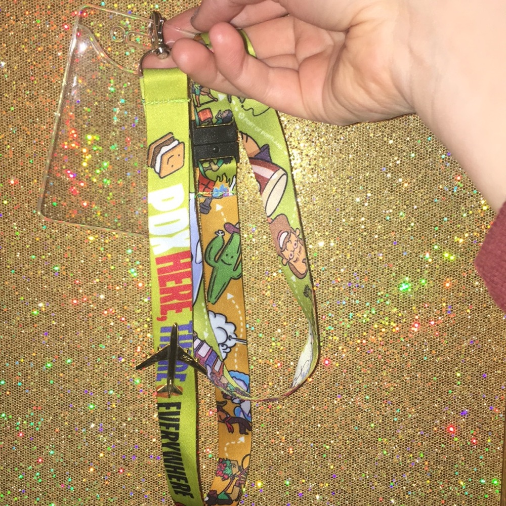 PDX airport lanyard w/ airplane pin